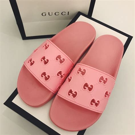 gucci pink alides|pink gucci slides platform.